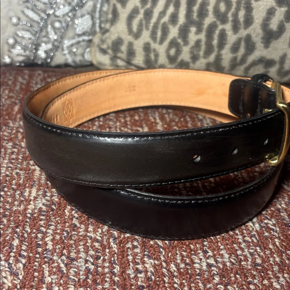 Martin Dingman smooth supple soft mens leather classic belt gold tone buckle